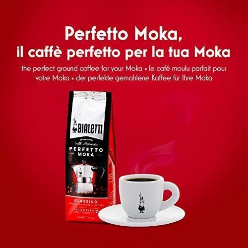 Bialetti 6932 Moka Induction Caffettiera Moka 2 Tazze 100 ml Caldaia Bi-Layer Compatibile Induzione colore Nero