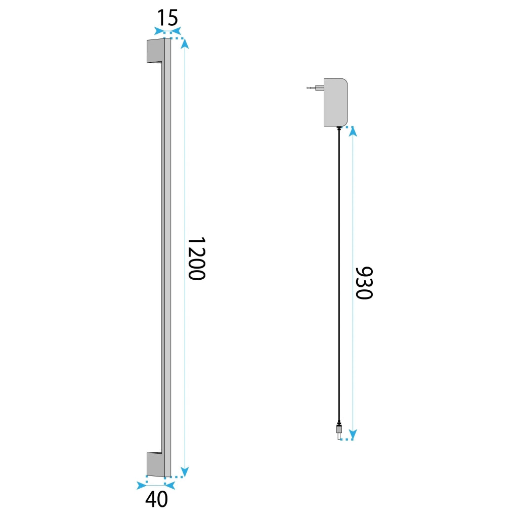 Applique Da Parete Led Lhj065-w 120cm Black