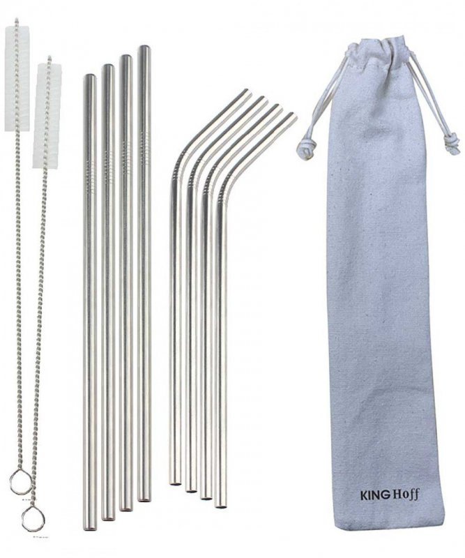 Set di cannucce in acciaio inossidabile ecologiche Kinghoff KH-1357