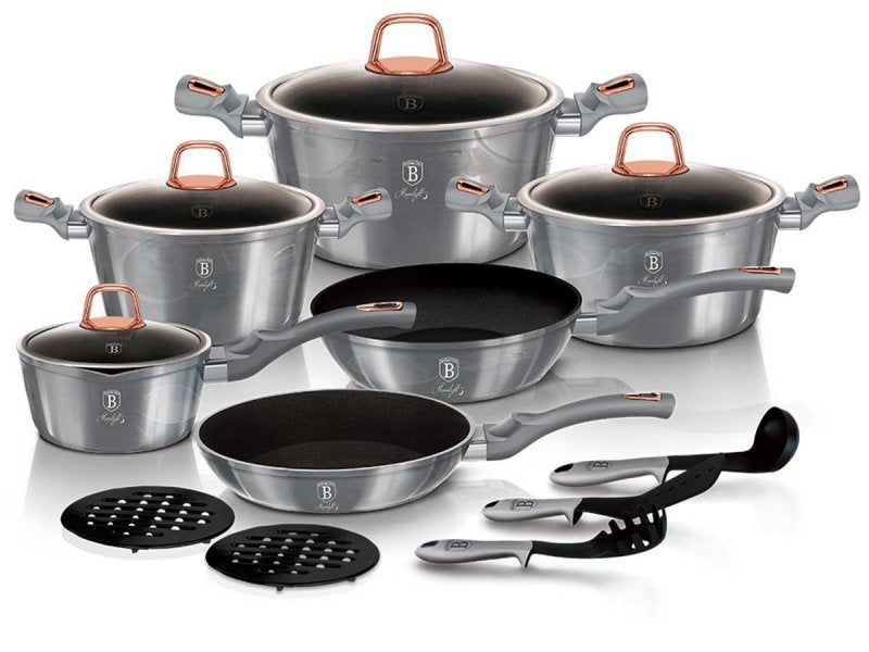 Berlinger haus BH-6022 Moonlight Granite Cookware Set - Pentole e padelle resistenti