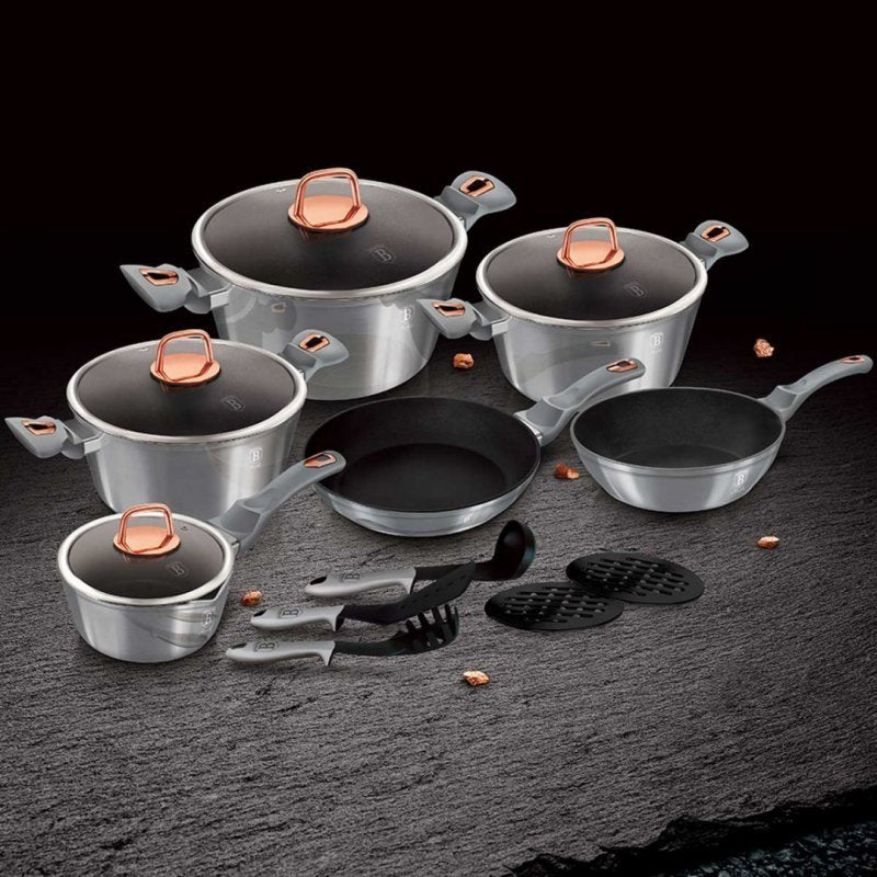 Berlinger haus BH-6022 Moonlight Granite Cookware Set - Pentole e padelle resistenti