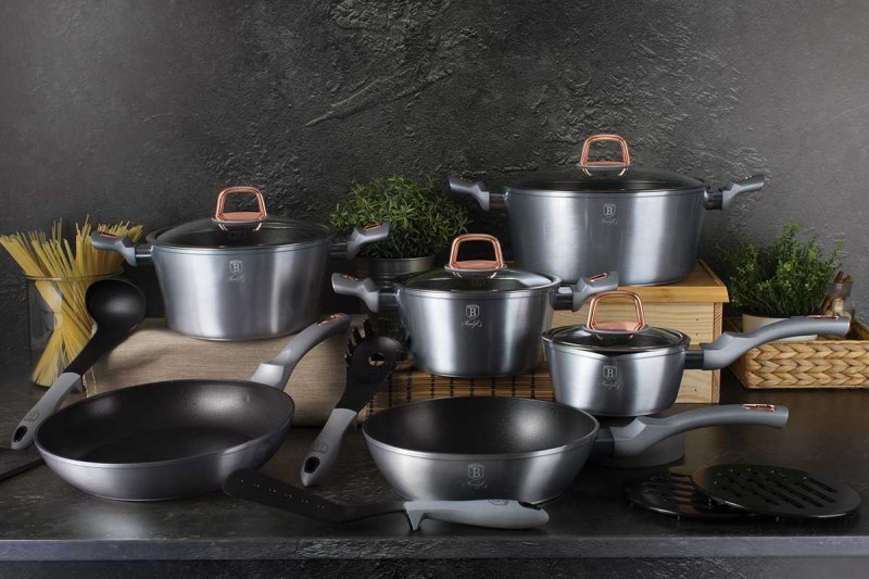 Berlinger haus BH-6022 Moonlight Granite Cookware Set - Pentole e padelle resistenti