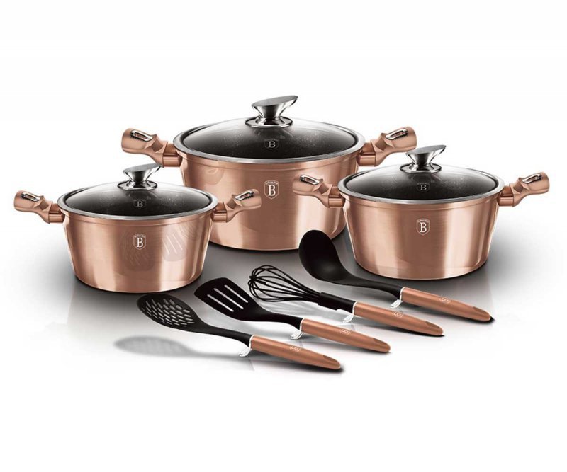 Berlinger haus BH-6161 Set di pentole in granito oro rosa 17 pezzi