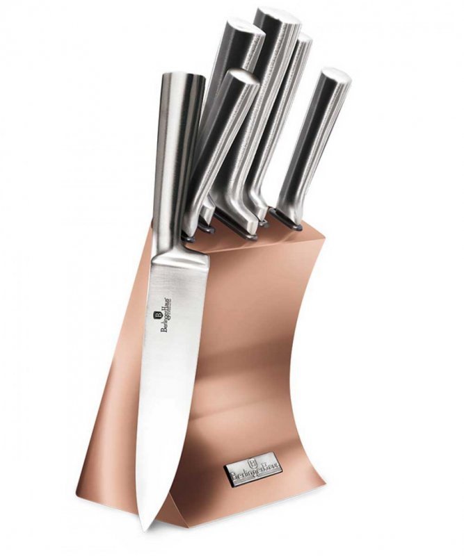 Berlinger haus BH-2451 Set di coltelli metallizzati in oro rosa con supporto