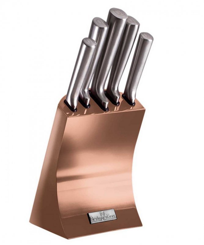 Berlinger haus BH-2451 Set di coltelli metallizzati in oro rosa con supporto