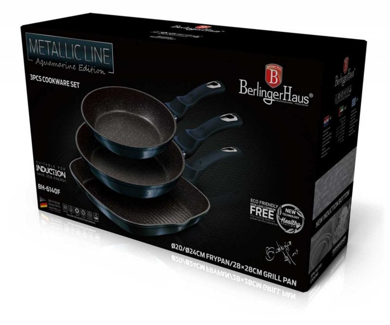 Berlinger haus BH-6140 Set di 3 padelle in granito