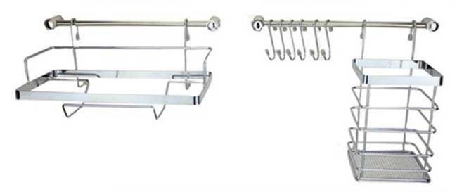 Metlex MX-4540 Set di 10 ringhiere per cucina, acciaio cromato