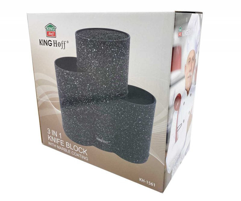 Kinghoff KH-1561 Ceppo portacoltelli triplo e portautensili da cucina