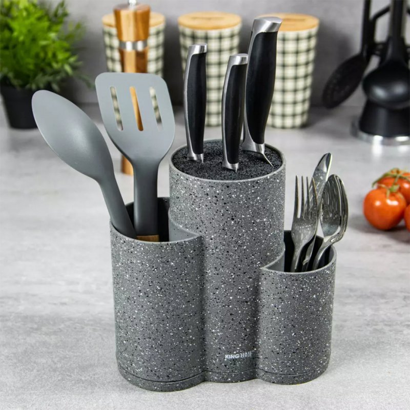 Supporto per ceppo triplo per coltelli e utensili Kinghoff KH-1568