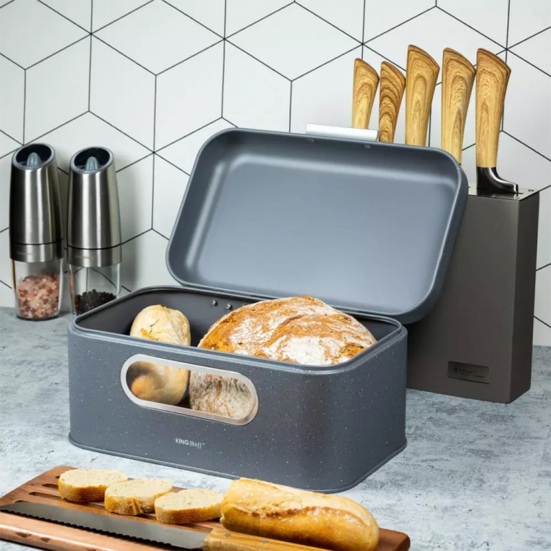 Kinghoff KH-1080 Elegante portapane in marmo grigio