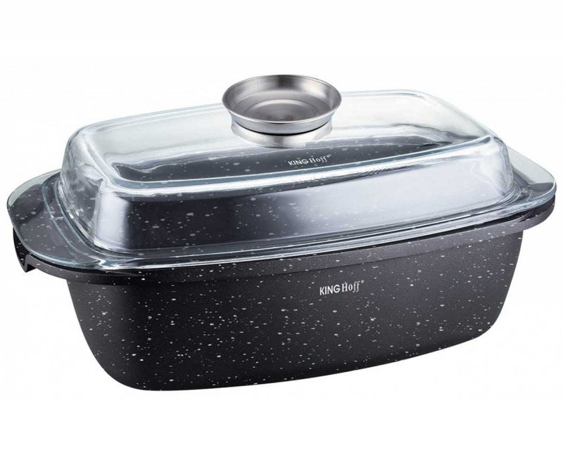 Kinghoff KH-1608 Teglia antiaderente in marmo con coperchio da 5,5 l