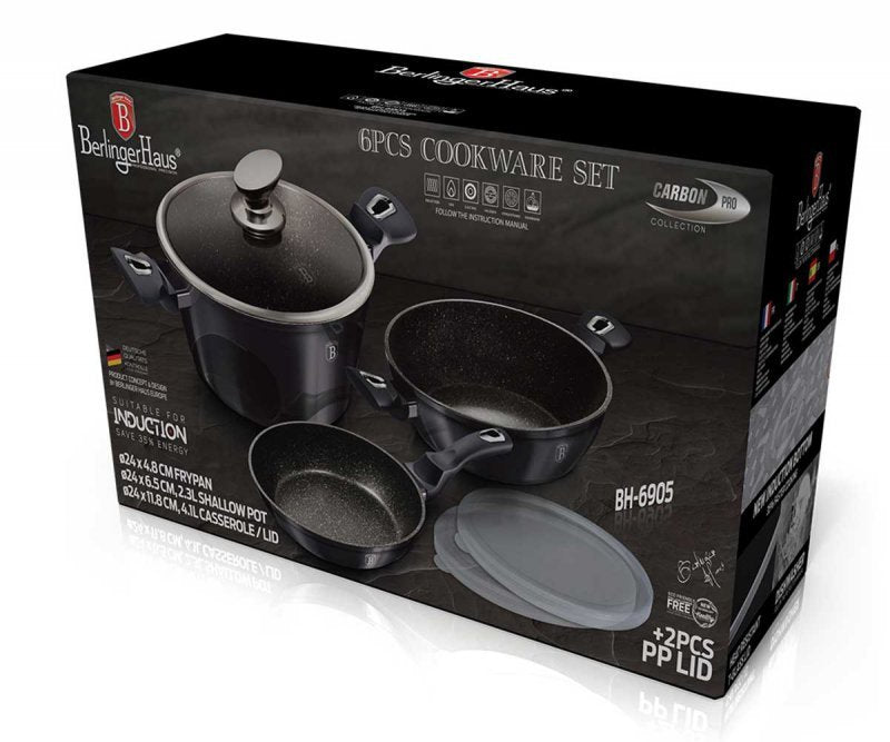Berlinger haus BH-6905 Carbon Pro Cookware Set - Pentole in granito antiaderente