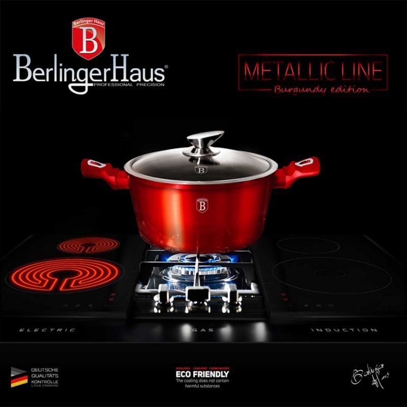 Berlinger haus BH-7030 Set di pentole in granito bordeaux da 13 pezzi