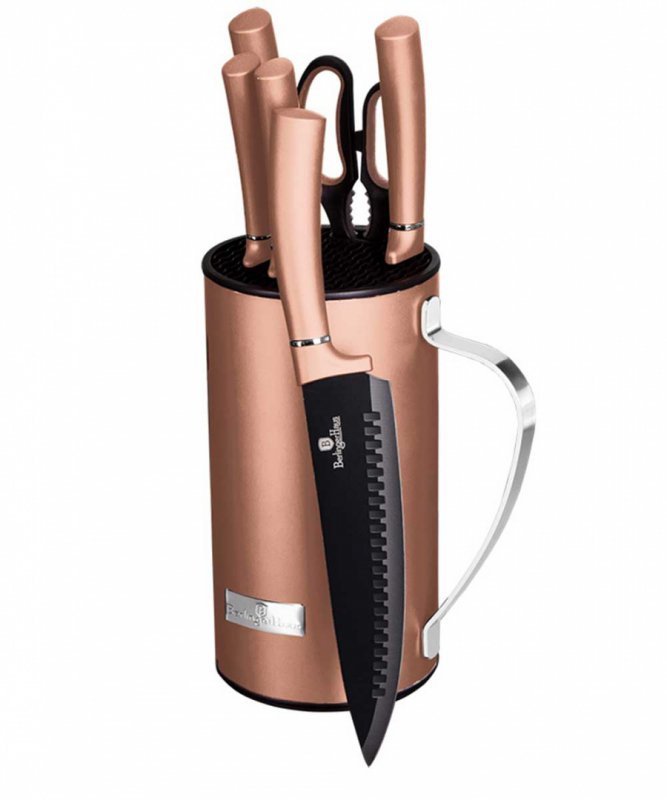 Berlinger haus BH-2583 Set di coltelli da 7 pezzi in oro rosa con supporto