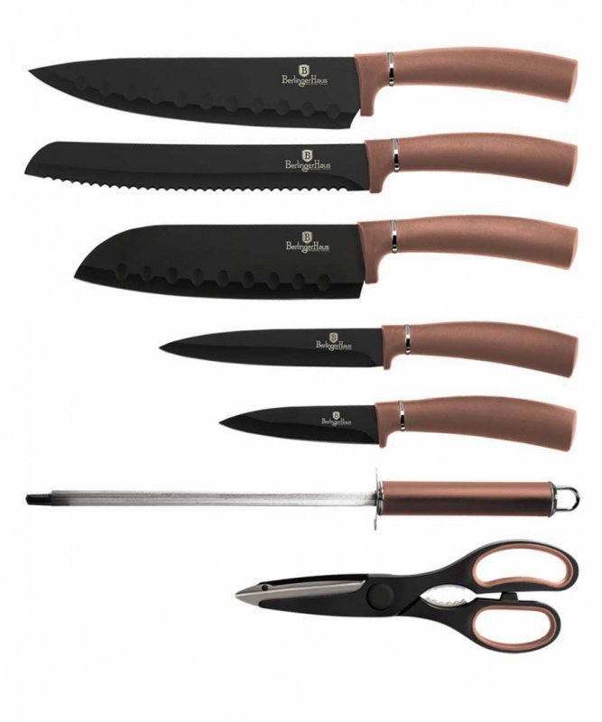 Berlinger haus BH-2583 Set di coltelli da 7 pezzi in oro rosa con supporto