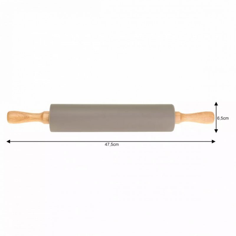Mattarello in silicone Kinghoff KH-1629 con manici in legno
