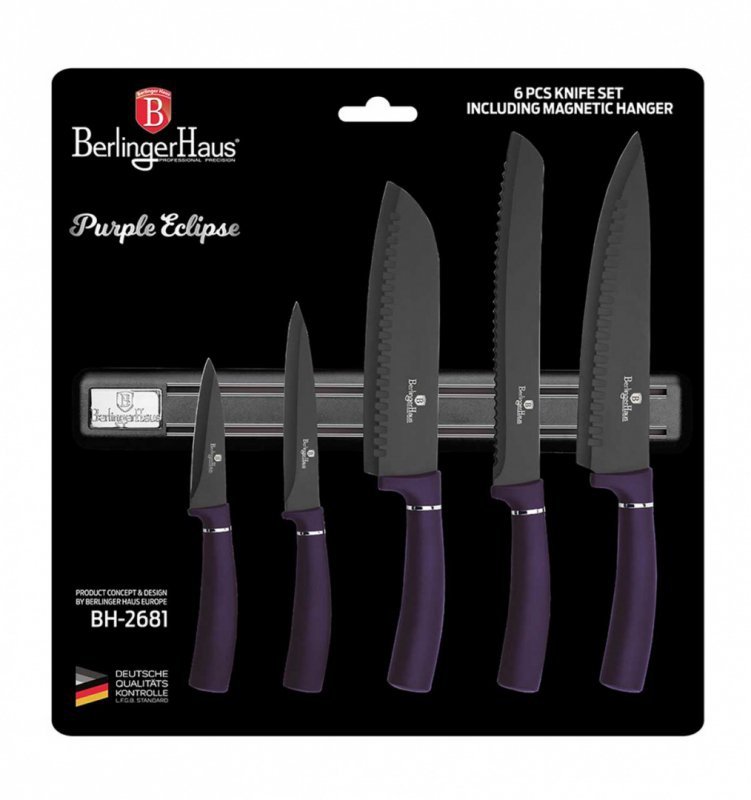 Berlinger haus BH-2681 Set di 5 coltelli da cucina con striscia magnetica