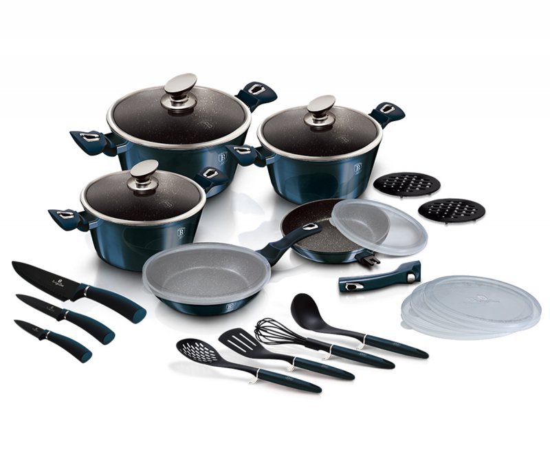 Berlinger haus BH-7183 Set di pentole in granito Aquamarine da 22 pezzi