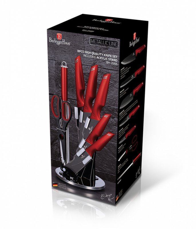 Berlinger haus BH-2686 Set di coltelli in acciaio inossidabile da 9 pezzi con supporto