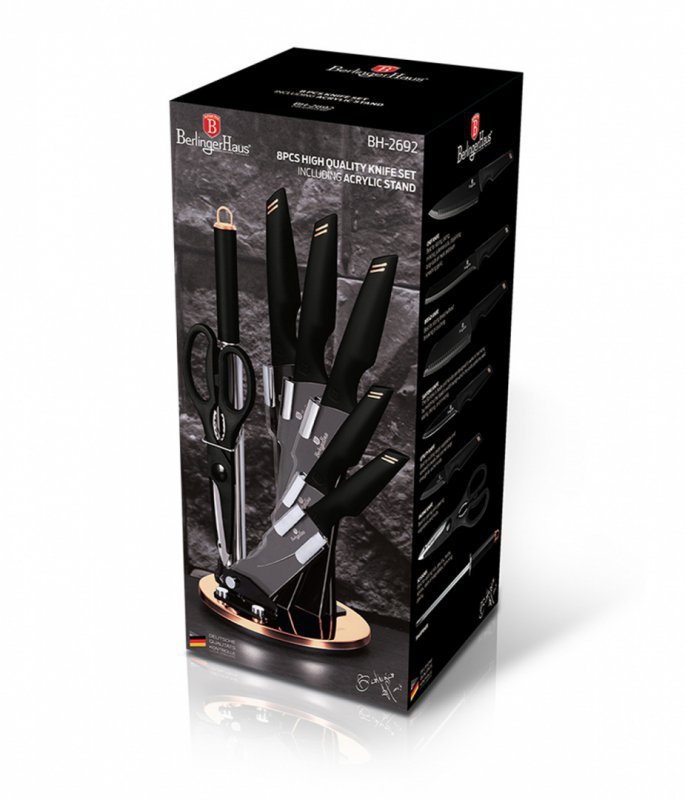 Berlinger haus BH-2692 Set di coltelli in acciaio inossidabile da 9 pezzi con supporto