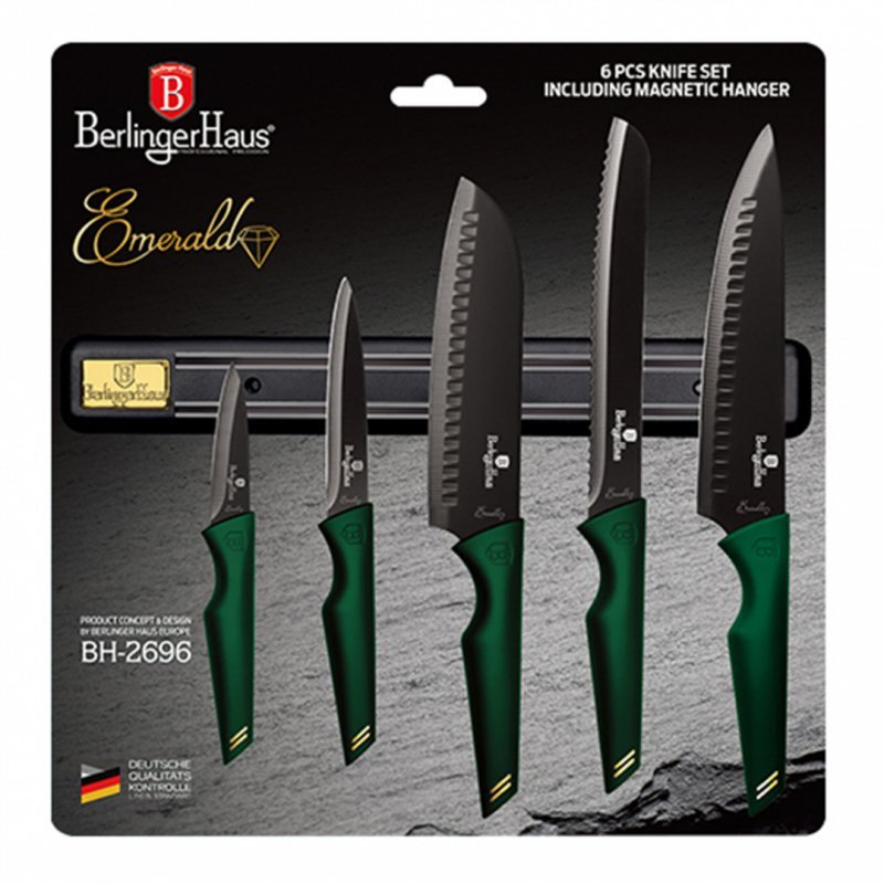 Berlinger haus BH-2696 Set di 5 coltelli da cucina con striscia magnetica