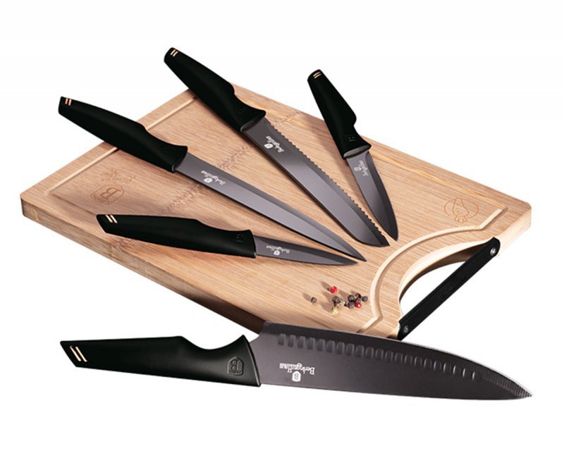 Berlinger haus BH-2708 Set di 5 coltelli da cucina con tagliere in bambù