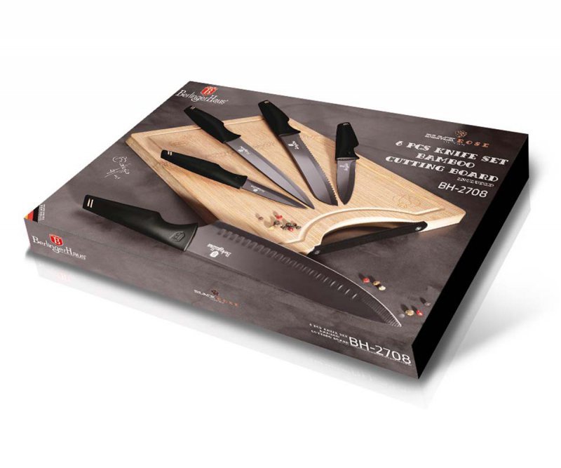 Berlinger haus BH-2708 Set di 5 coltelli da cucina con tagliere in bambù