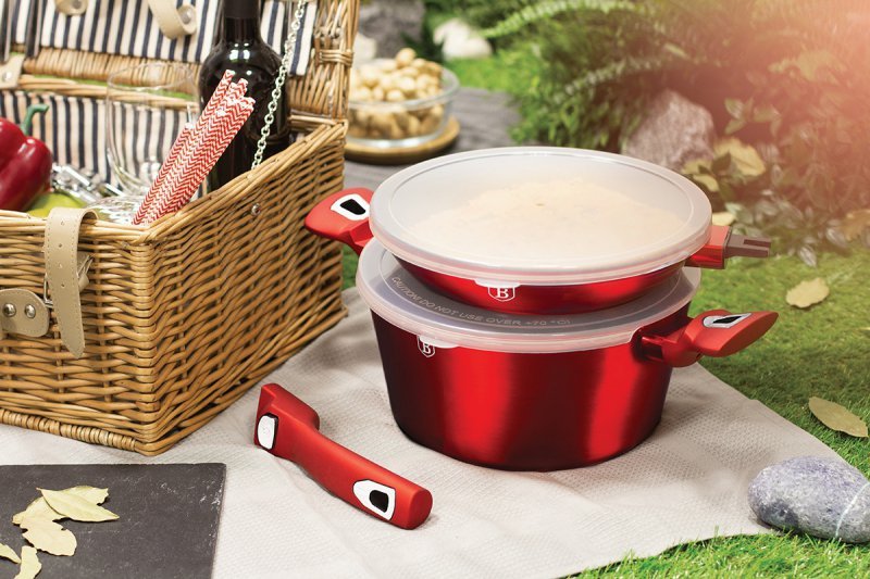 Berlinger haus BH-7180 Set di pentole in granito bordeaux da 22 pezzi