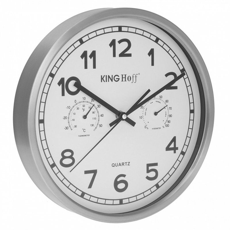 Kinghoff KH-5027 Orologio da parete moderno con termometro e igrometro
