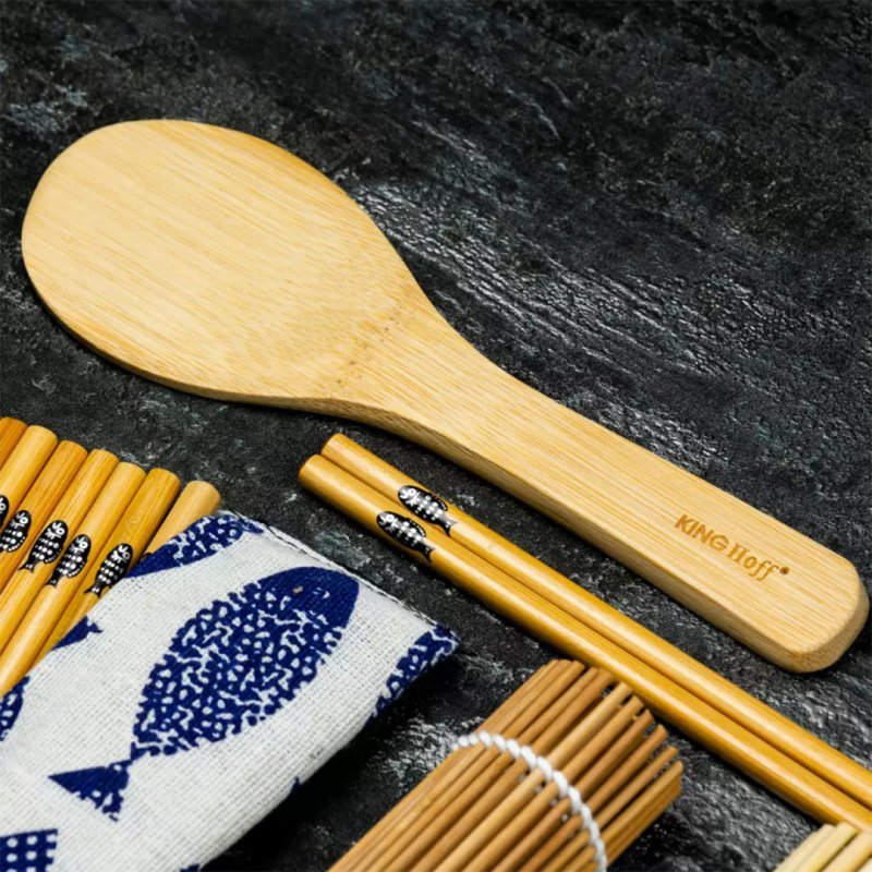 Kinghoff KH-1704 Set per preparare il sushi - Accessori in bambù ecocompatibili