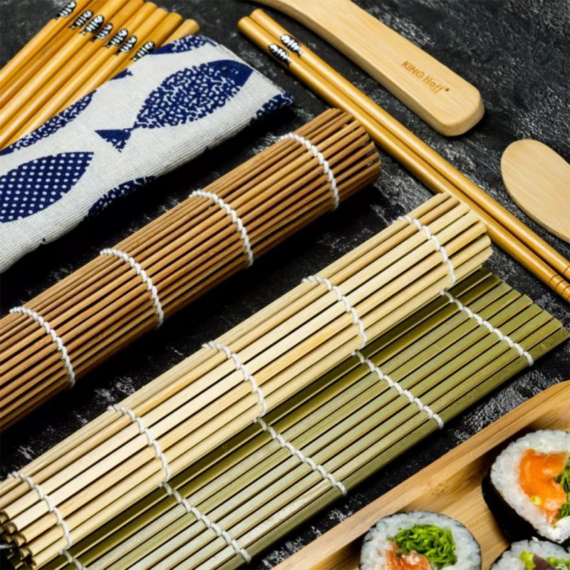 Kinghoff KH-1704 Set per preparare il sushi - Accessori in bambù ecocompatibili