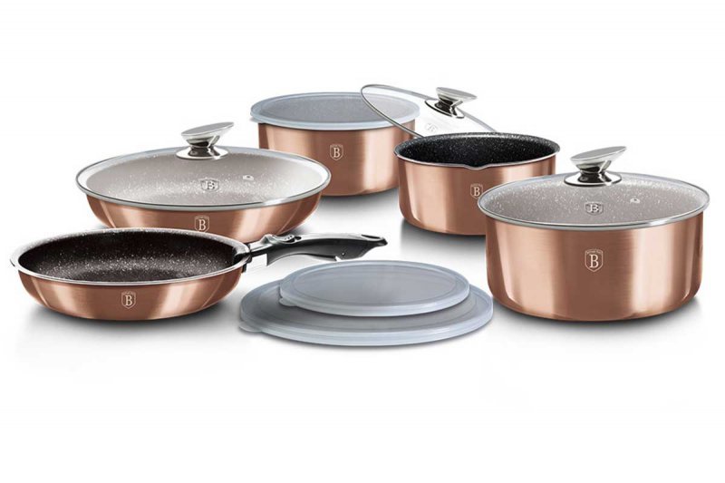 Berlinger Haus BH-1591 Click&Cook Set di pentole in granito oro rosa