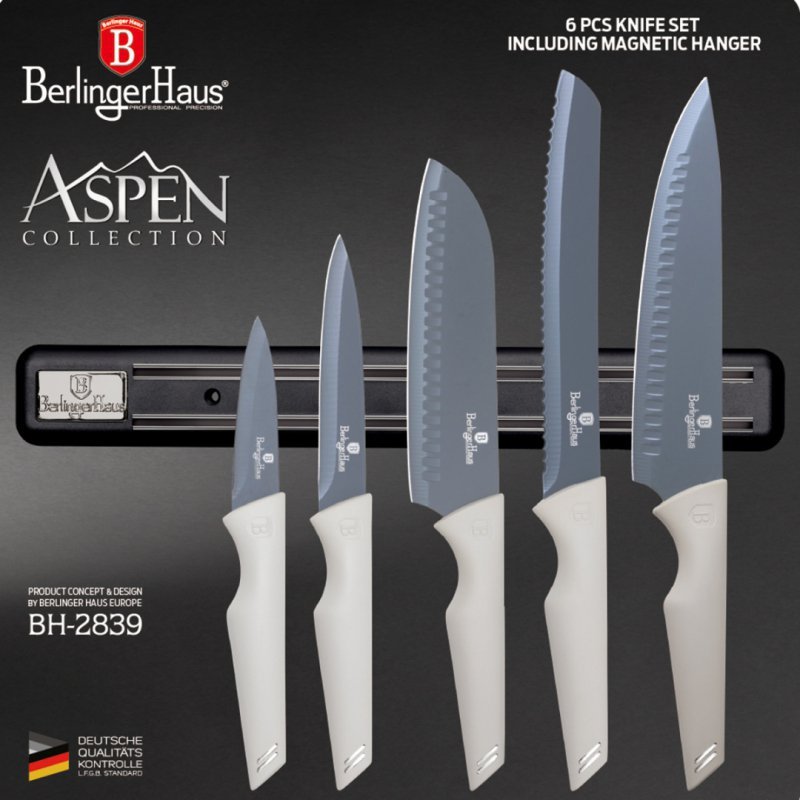 Berlinger haus BH-2839 Set di 5 coltelli da cucina con striscia magnetica