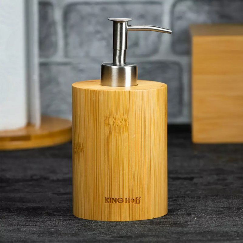 Kinghoff KH-1691 Distributore di sapone ecologico in bambù