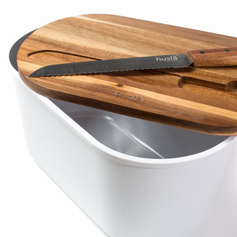 Husla 73940 Set di scatole per il pane con tagliere e coltello