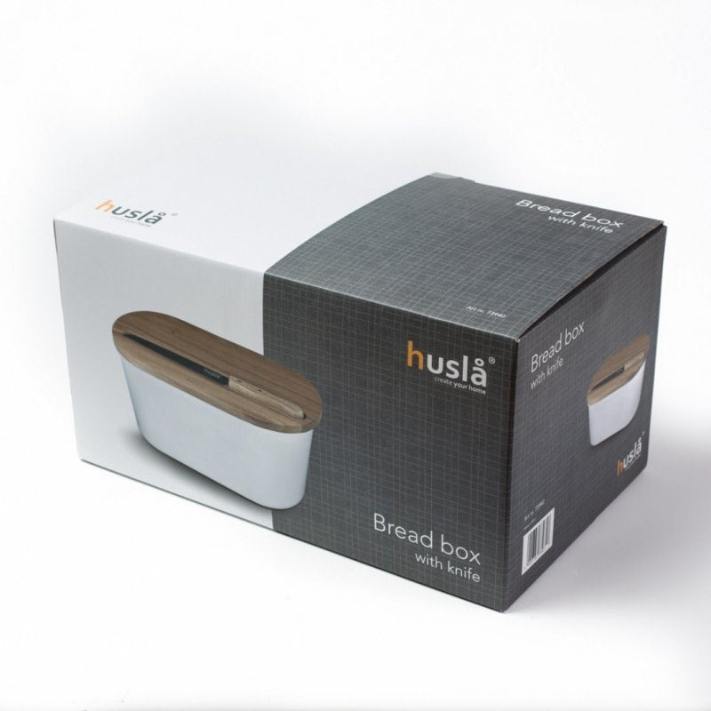 Husla 73940 Set di scatole per il pane con tagliere e coltello