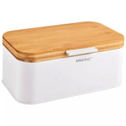 Kinghoff KH-1795 Portapane in bambù e acciaio per la cucina