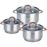 Set di pentole in acciaio inossidabile Kinghoff KH-1762 da 6 pezzi