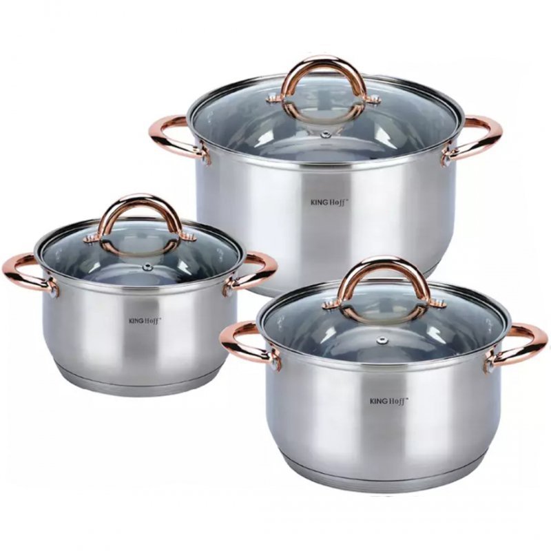 Set di pentole in acciaio inossidabile Kinghoff KH-1762 da 6 pezzi