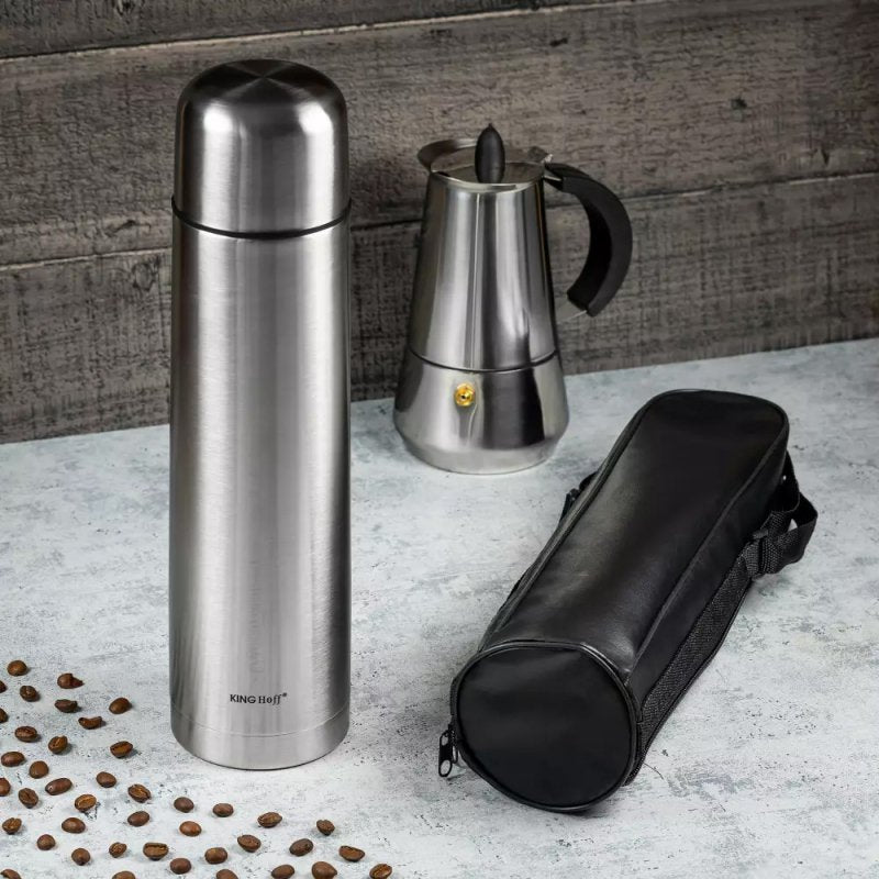 Thermos in acciaio inossidabile Kinghoff KH-4054 con coperchio Click-Clack