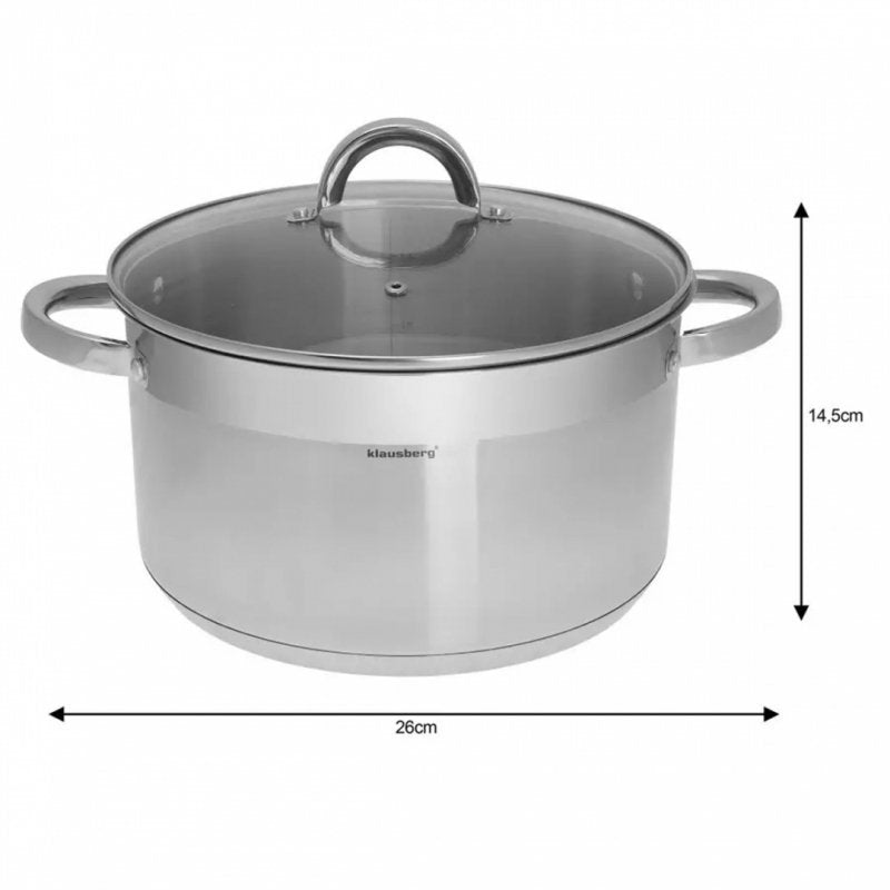Klausberg KB-7127 Pentola moderna multistrato con coperchio 26 cm
