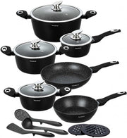 Klausberg KB-7322 Set di pentole antiaderenti in granito da 15 pezzi