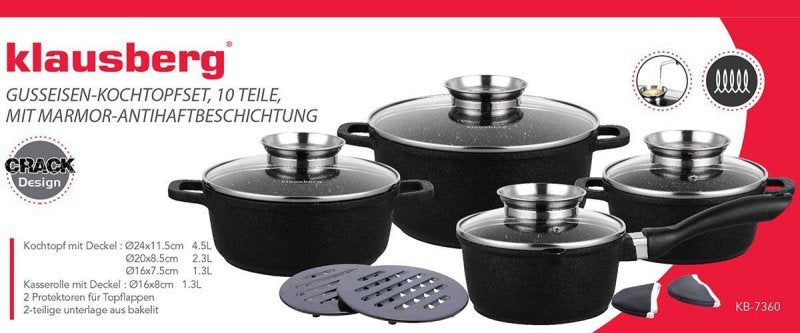 Set di pentole antiaderenti in granito resistente Klausberg KB-7360