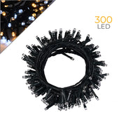 CATENA DI LUCI 300 LED BIANCHI E GIALLI - VERSATILE SICURA E RESISTENTE ALL'ACQUA IDEALE PER INTERNI ED ESTERNI