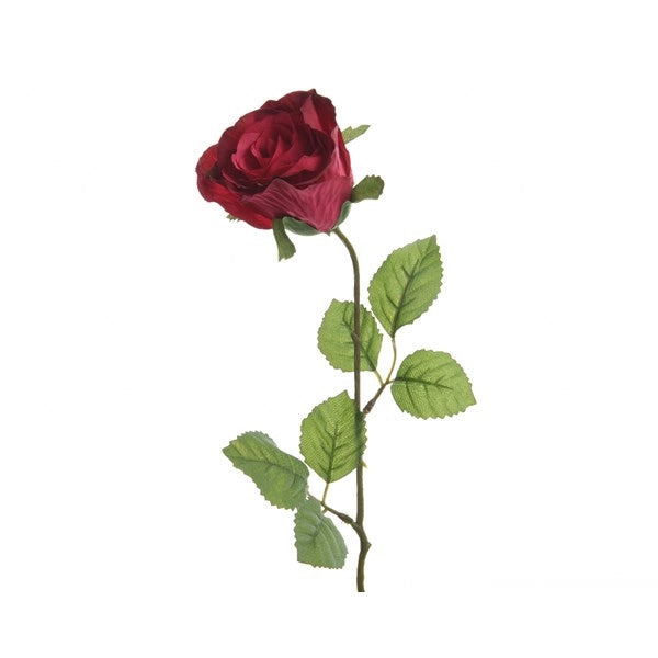 ROSA DECORATIVA ROSSO SCURO H45CM