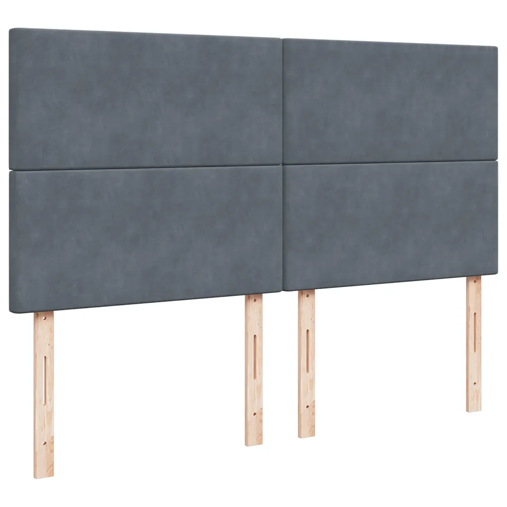 Giroletto a Molle con Materasso Grigio Scuro 200x200 cm Velluto 3292425