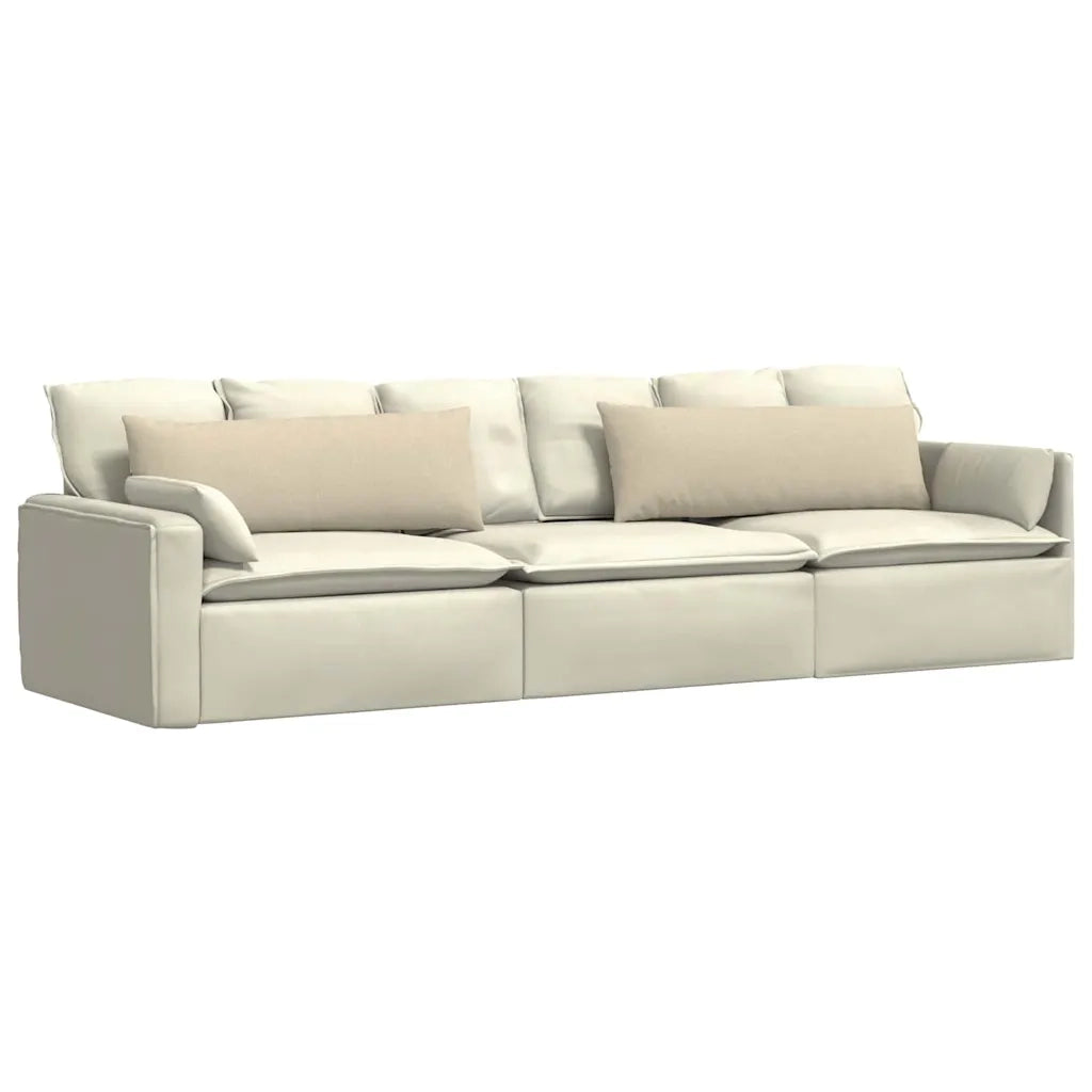 Cuscini da Divano 2 pcs Crema 120 x 40 cm Tessuto 42013789