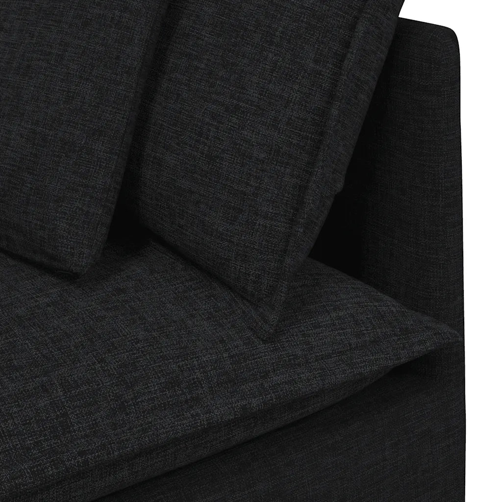 Divano Modulare con Cuscini in Tessuto Nero 3321149