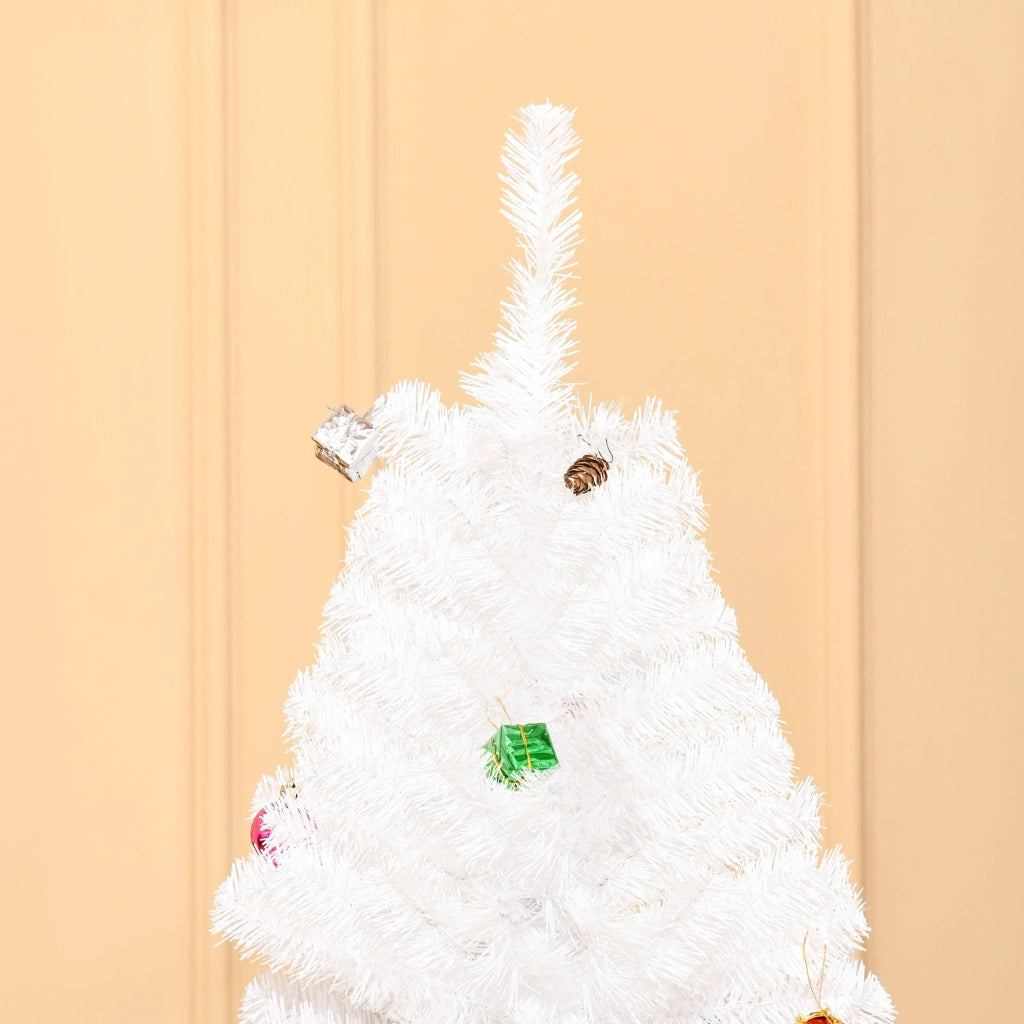 Albero di Natale Artificiale 180 cm 930 Rami Addobbato Bianco