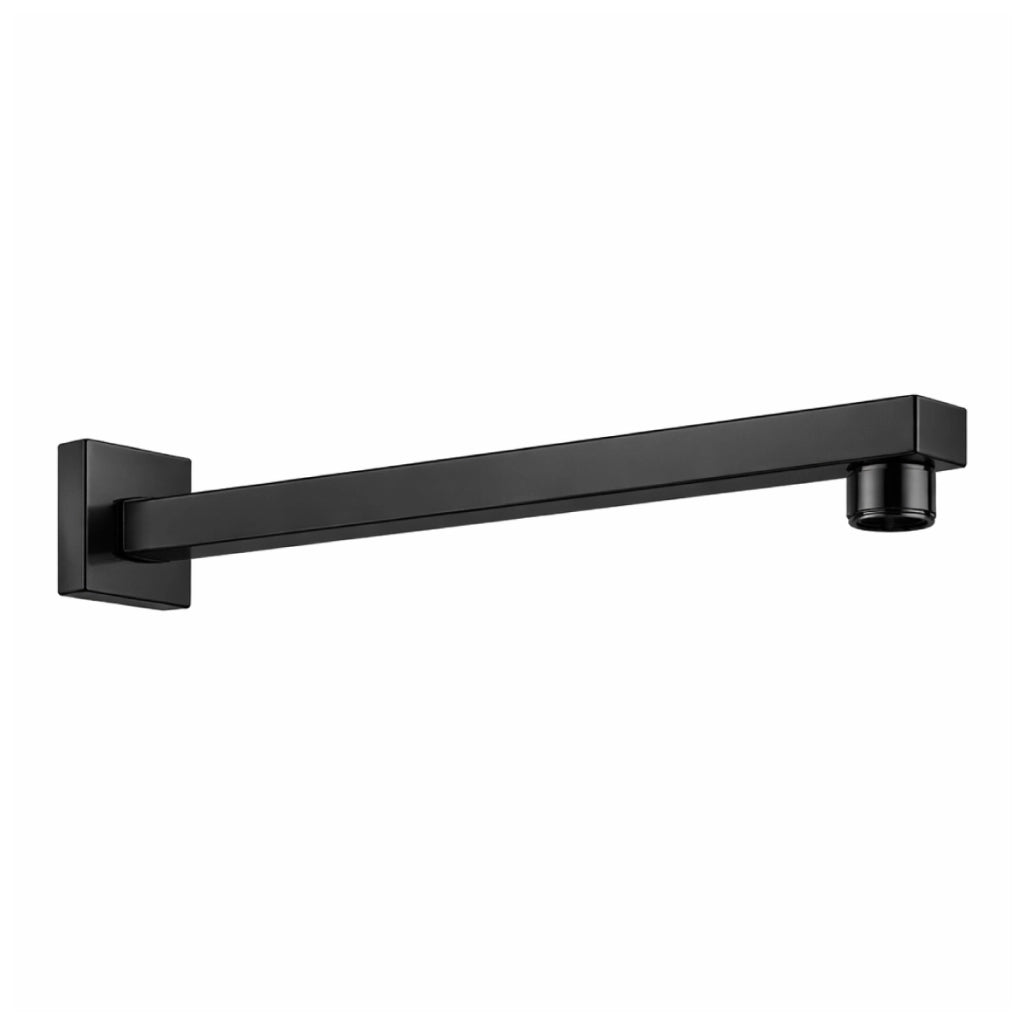 BRACCIO DOCCIA QUADRO IN OTTONE NERO OPACO PER SOFFIONI DOCCIA MODELLO CRISTAL BLACK - LUNGHEZZA CM 20 - NERO OPACA  - AER